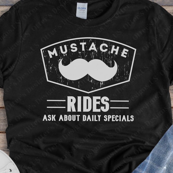 Mustache Rides Shirt II Ask about our daily specials, Funny inappropriate Shirt, Gag Gift, Funny and Sarcastic, Unisex