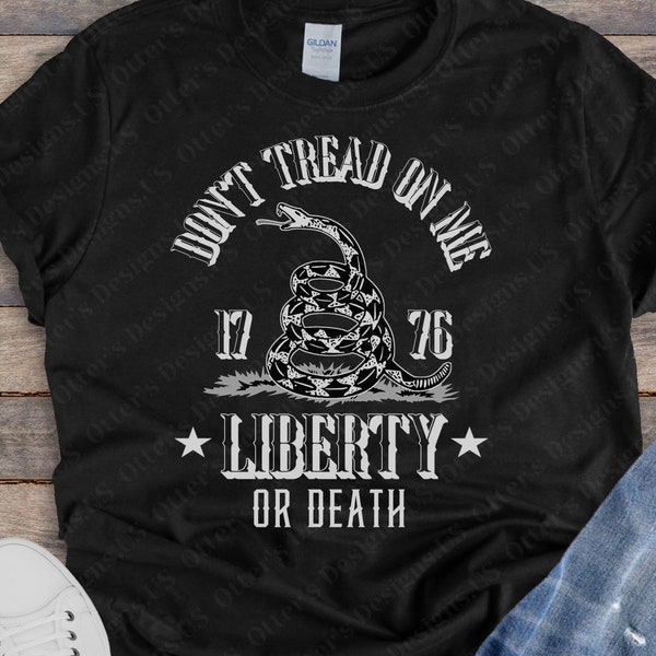 Don't Tread On Me Shirt, Liberty Or Death, Pro 2nd Amendment, 1776 Patriotic gift, Distressed, Gadsden Snake, Unisex