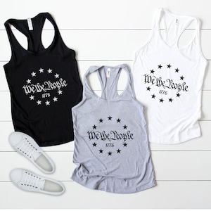 We The People 1776 || Patriotic Shirts || America Shirt || Unisex || Womans || Slim-fit Racerback Tank, Item 6004
