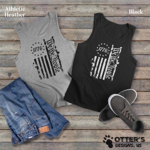 We the people 1776 || Distressed American Patriotic Tank, American Flag, Betsy Ross, Unisex, Tank Top