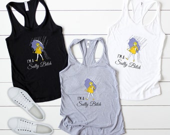 Soy una perra salada // Camiseta atrevida, Chica salada, Chispas, Camiseta de tirantes para mujer, Camiseta de tirantes ajustada con espalda nadadora, Artículo 6006