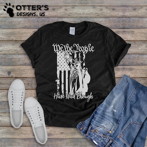 Wij, de mensen, hebben er genoeg van || Verontruste vlag, vrijheid, patriottisch, Amerika-shirt, uniseks