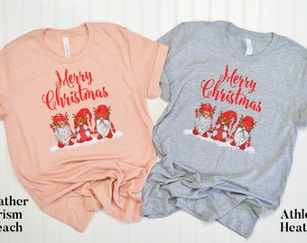 Christmas Gnomes Shirt || Cute Christmas Shirt, Cute gift for her, Holiday Tshirt, Warm and Cozy Christmas Shirt, Unisex, Item 0000