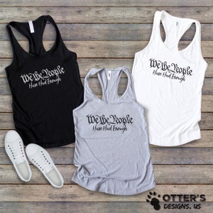 Wij mensen hebben er genoeg van || American Patriotic-tanktop, Fed Up and Pissed Off, slim-fit racerback-tanktop voor dames