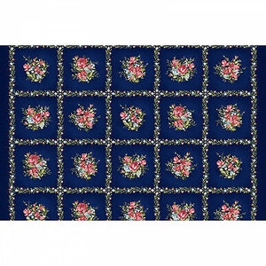 Maywood - Roses on the Vine blue - Cotton Fabric