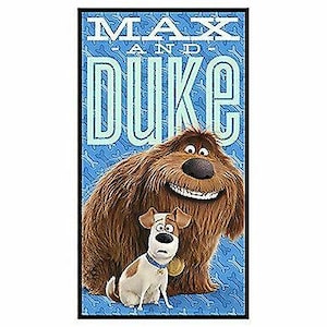 Clearance Sale~Secret Life of Pets~Max and Duke Panel~Cotton Fabric by Quilting Treasure