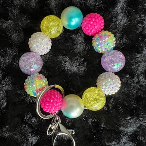 Pastel Wristlet, Pastel Rainbow Wristlet, Wristlet, Keychain