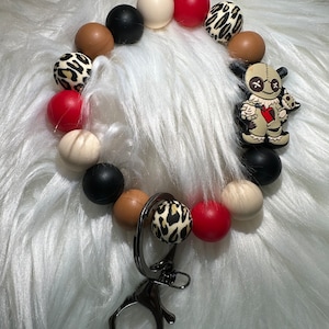 Halloween Wristlet, Halloween Keychain, Charm Wristlet, Doll Wristlet, Stocking Stuffer, Mom Gift