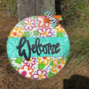 Welcome Door Hanger, Floral Door Hanger, Summer Door Hanger, Spring Door Hanger, Mother’s Day Gift
