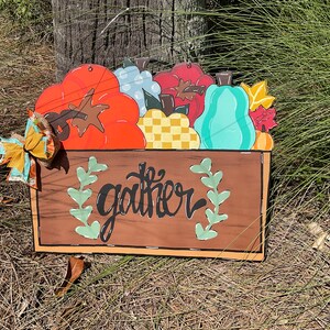 Handmade Thanksgiving Pumpkin Door Hanger: Gather Fall Wreath