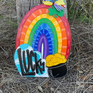 St. Patrick’s Day Door Hanger, St. Patrick’s Day, Pot of Gold, Rainbow, St. Patrick’s Day Decor, St. Patrick’s Day Wreath, Spring Decor