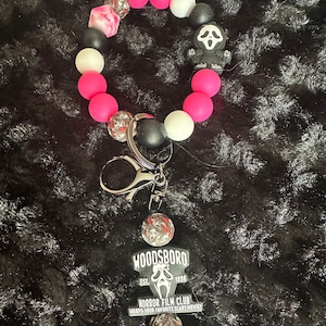 Halloween Wristlet, Halloween Keychain, Beaded Wristlet, Horror Wristlet, Keychain For Women