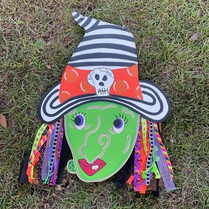 Halloween Door Hanger, Halloween Wreath, Witch Door Hanger, Witch Wreath, Fall Wreath, Fall Door Hanger