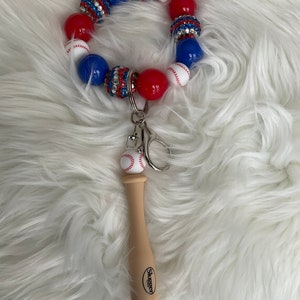 Baseball Wristlet, Baseball Keychain, Sports Wristlet, Sports Keychain