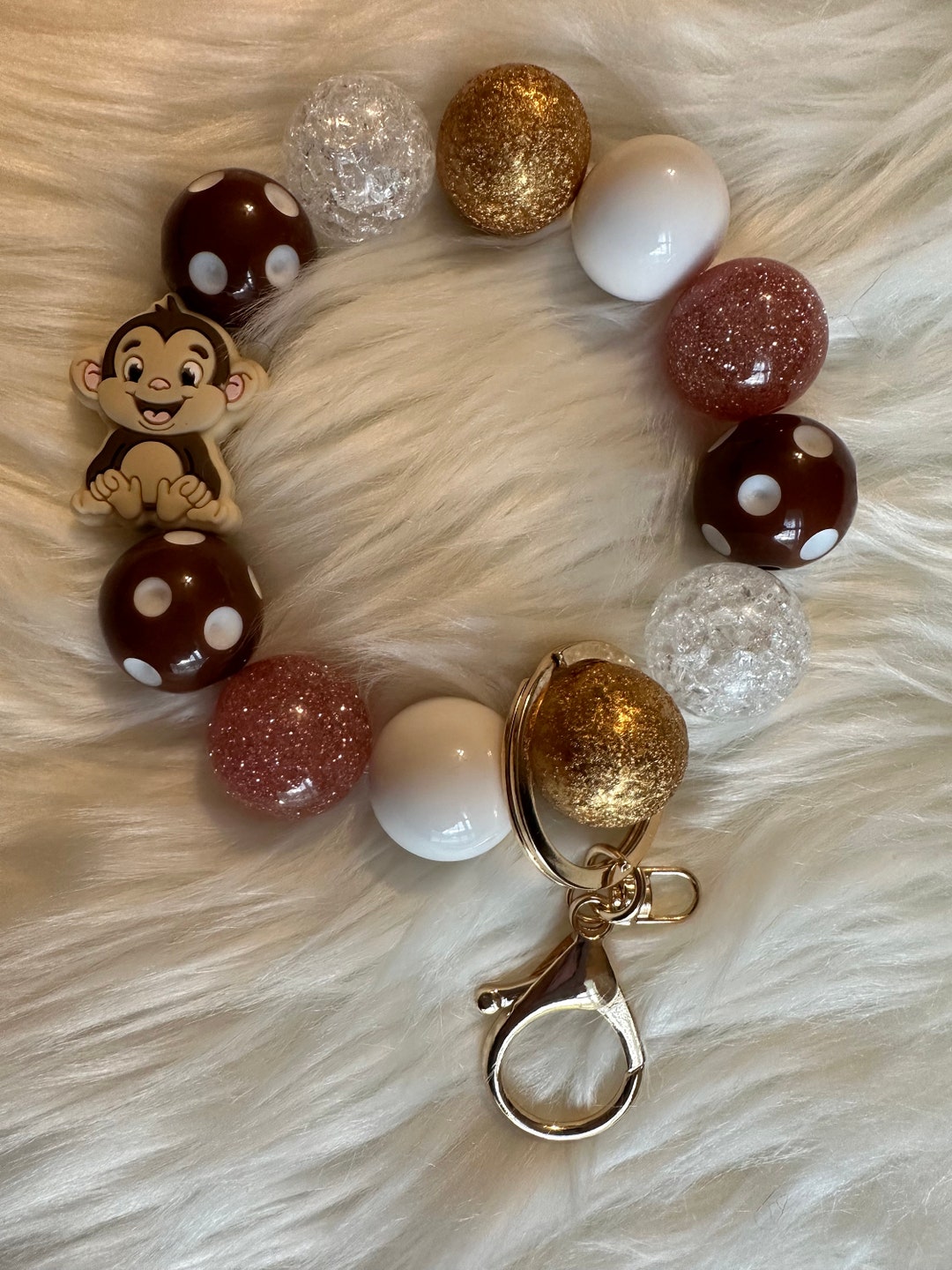 Monley Keychain Monkey Wristlet, Monkey Keychain - Etsy