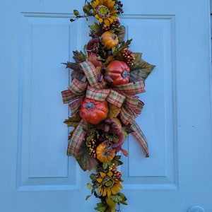 Fall Wreath for front door, Thanksgiving decor&#39;, Fall time swag, home decor