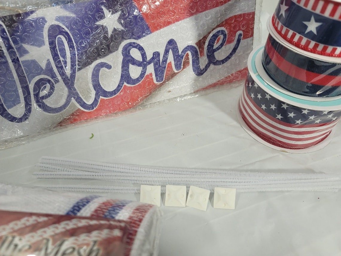 Patriotic Wreath Kit DIY Do It Yourself Wreath Kit Wreath Etsy