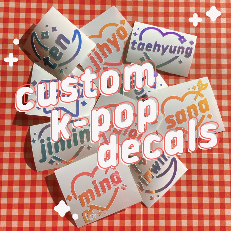 Custom K-Pop Kpop Holo Decal Vinyl Lightstick Sticker 