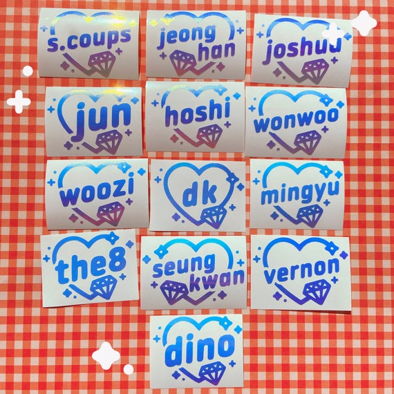 Seventeen K Pop Kpop Holo Decal Vinyl Lightstick Sticker Etsy