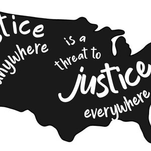 Injustice anywhere is a threat to justice everywhere, MLK black lives matter blm decal, sticker for wall, car, laptop.