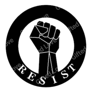 Resist racism, black lives matter blm decal, sticker for wall, car, laptop.