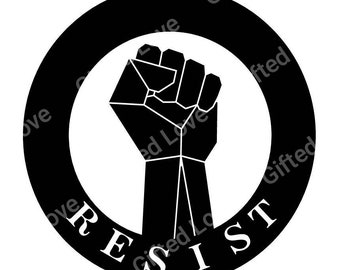 Resist racism, black lives matter blm decal, sticker for wall, car, laptop.