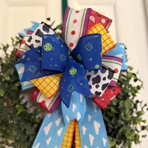 Toy Story Inspired Wreath Bow, Cowboy & Space Theme, Handmade