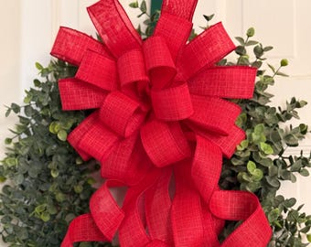 Handmade Red Valentines Day Bow, Wreath Decor