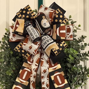 New Orleans Football Bow, Football Bow, Super Bowl Bow, Wreath Bow, Go Saints Bow, Who Dat Nation Bow, Touchdown Bow, Door Hanger Bow