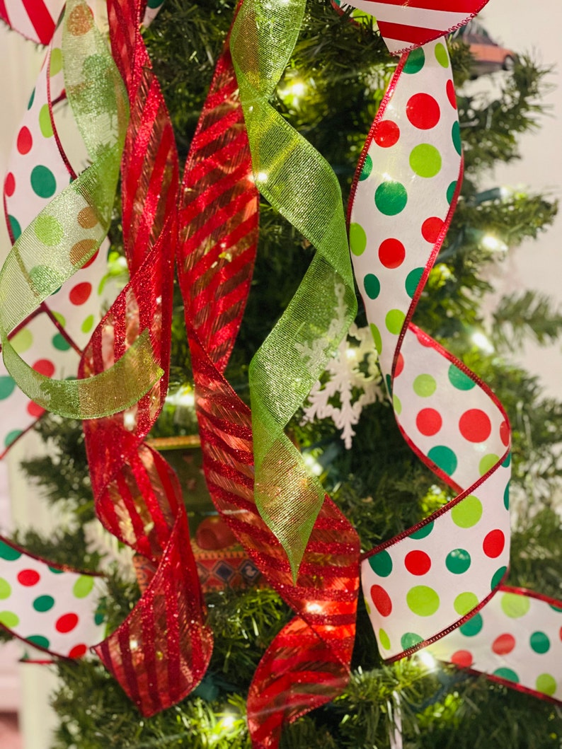 Merry Grinchmas Bow Grinch Tree Topper Grinchmas Tree Etsy