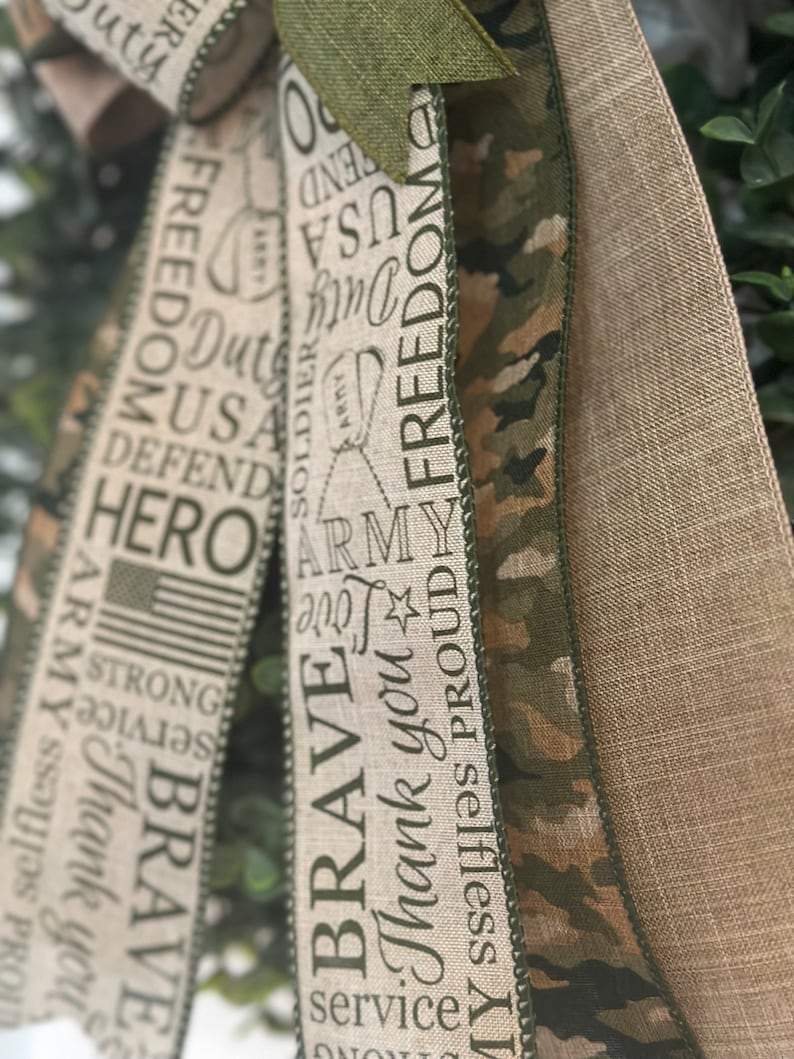 Handmade Patriotic Bow, Camo & Beige, Door Hanger Wreath Decor - Etsy