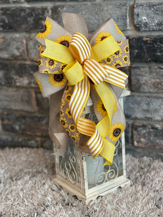 Handmade Sunflower Lantern Bow, Summer Home Decor
