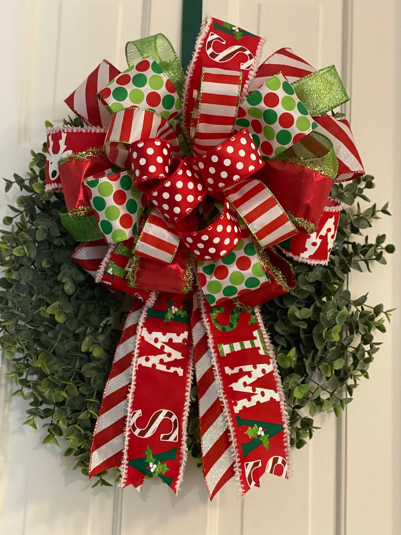 Merry Christmas Bow Etsy