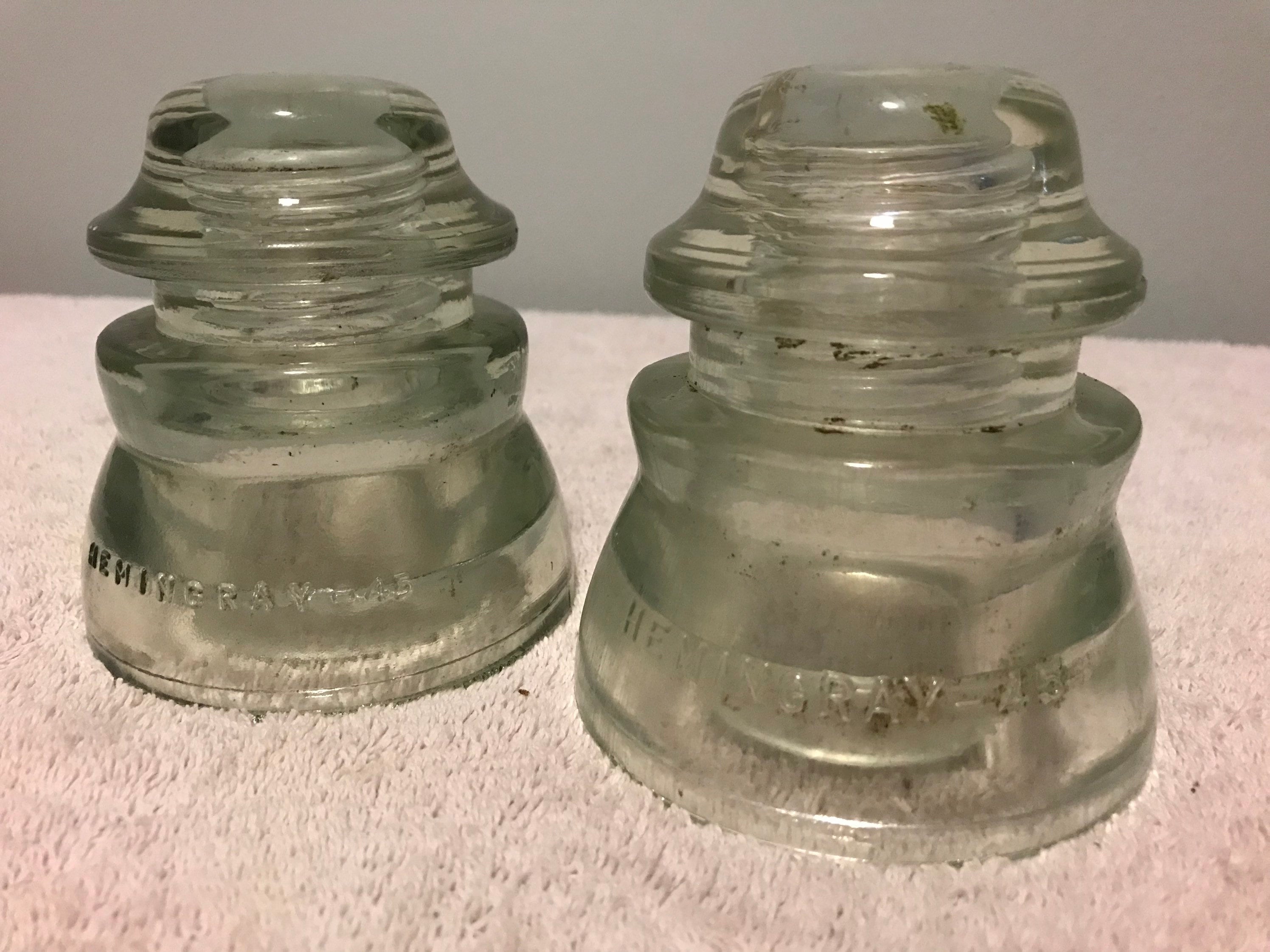 Vintage 1930s/40s Hemingray 45 Clear Glass Insulator Set 2 - Etsy New ...