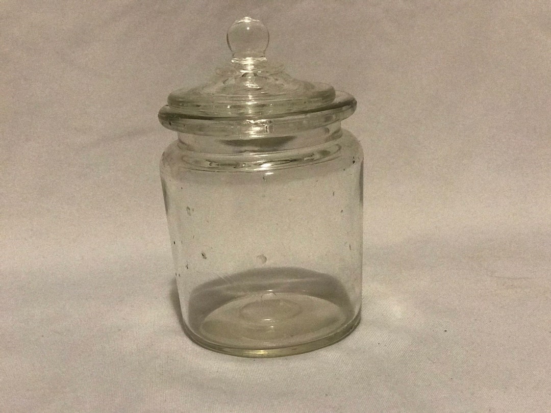 Vintage Small Clear Glass Jam Jar Etsy