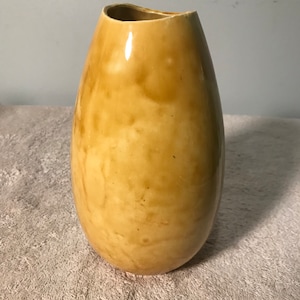 Vintage Hand Painted Tan Watercolor Vase