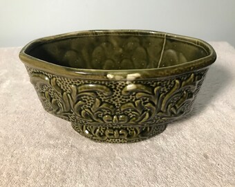 Vintage Ceramic Green Succulent Planter