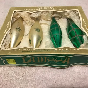 Vintage Christmas tree glass ornaments set of 4