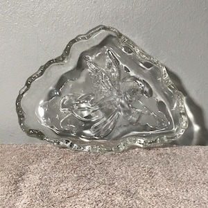 Vintage Mikasa Glass Angel Music Christmas Candy Dish / Serving Dish
