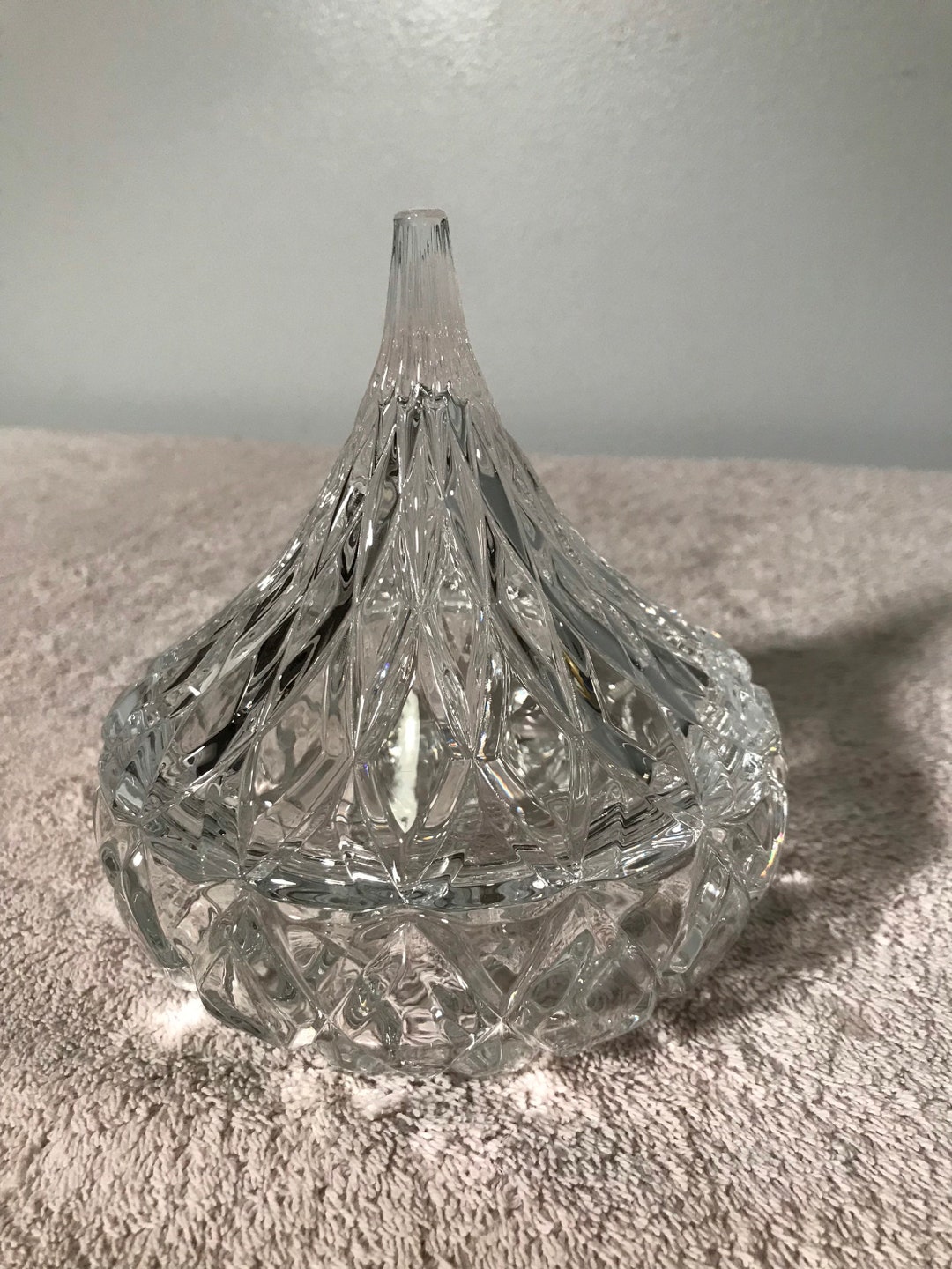 Vintage Crystal Glass Hersheys Kiss Candy Dish Etsy