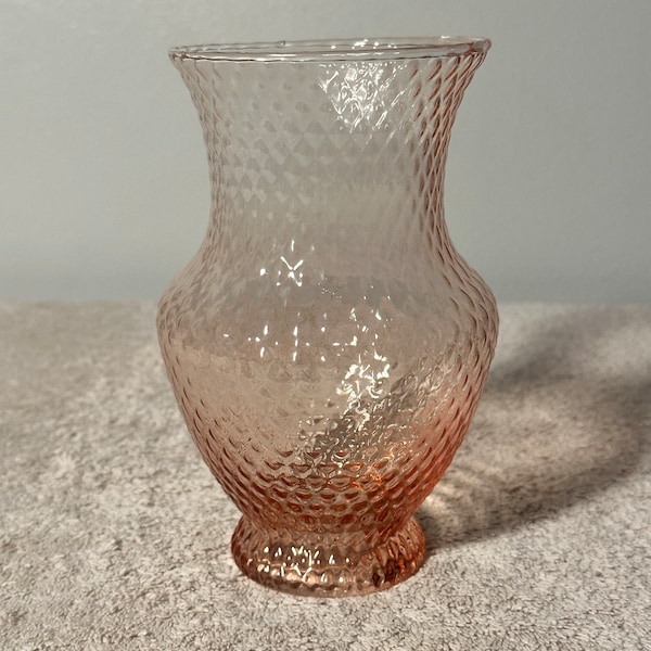 Vintage Depression Era Roseland Pink Glass Vase