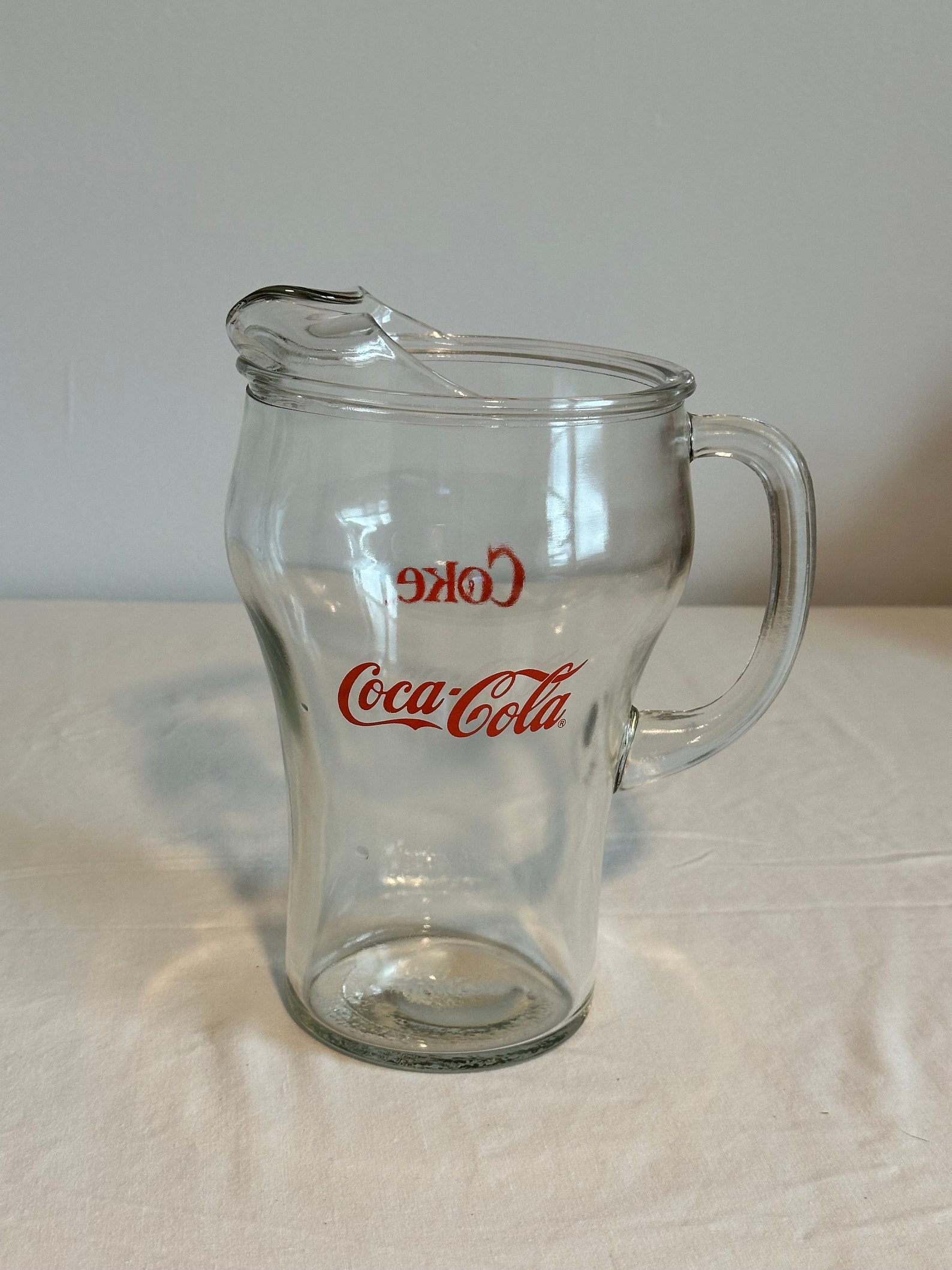 Vintage 1970s Glass 64 Oz Coca Cola Pitcher and 8 Oz Drinking Cups Set ...
