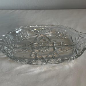Vintage Anchor Hocking Divided Relish Dish Office Home and Kitchen Glassware Serving Decor