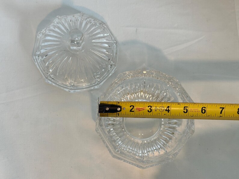 Vintage Decagon European Clear Lead Crystal Glass Lidded Candy Dish ...