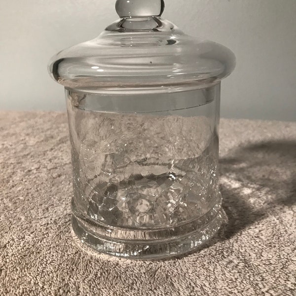 Vintage Glass Apothecary Pharmacy Toiletries  storage jar with lid