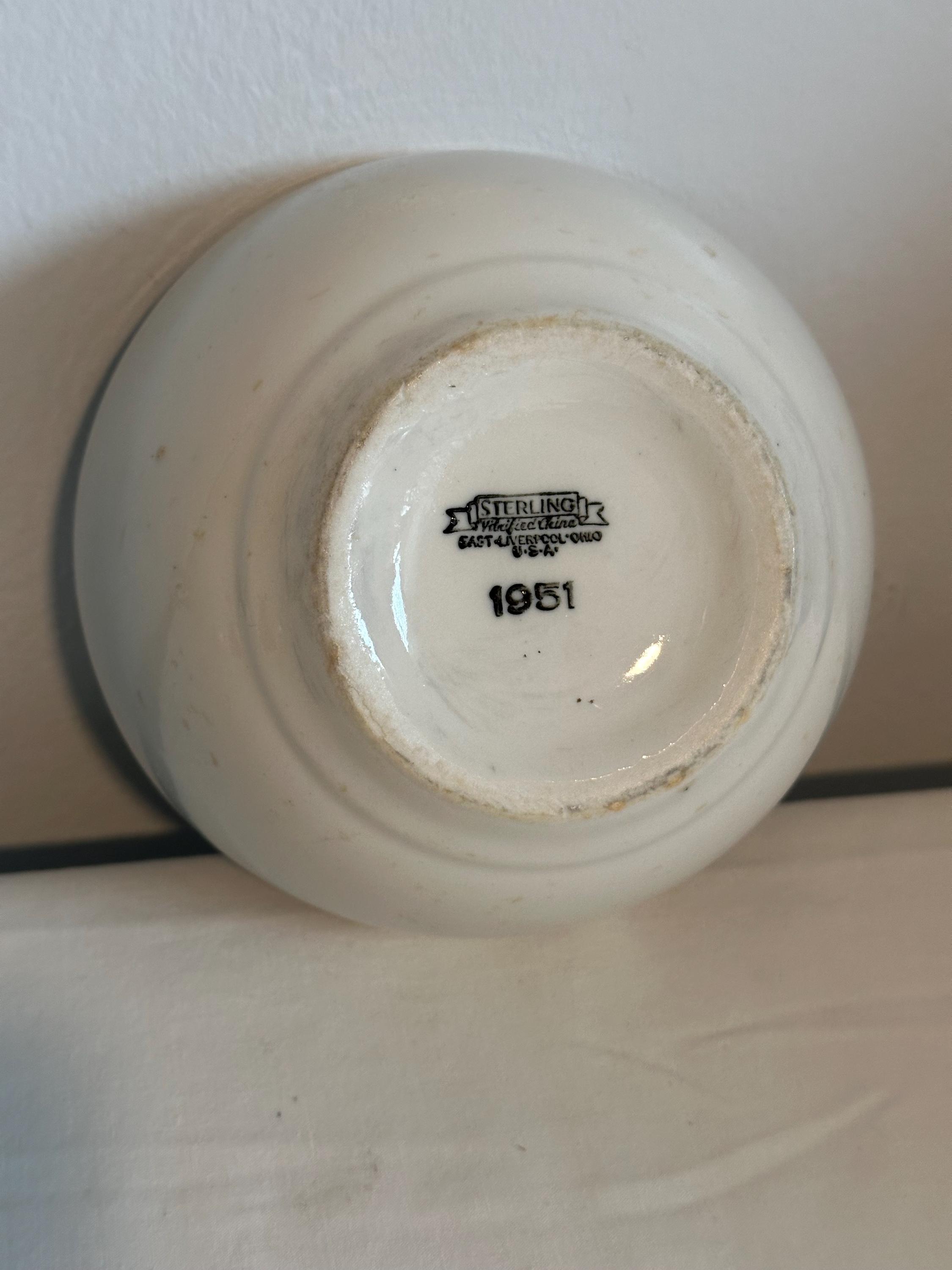 Antique 1951 Sterling Verified China East Liverpool Ohio USA White