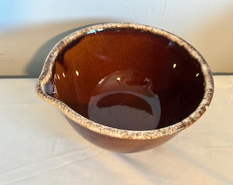 Vintage Large Hull Oven Proof USA Ceramic Drip Pottery 8” Lip Mixing Bowl Office Home Kitchen Stoneware Cooking Serving decor
