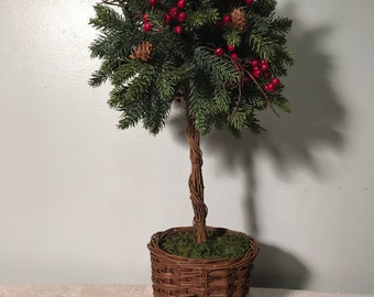 Vintage Fake Christmas Pine Tree Home and Kitchen and Office Holiday Decor