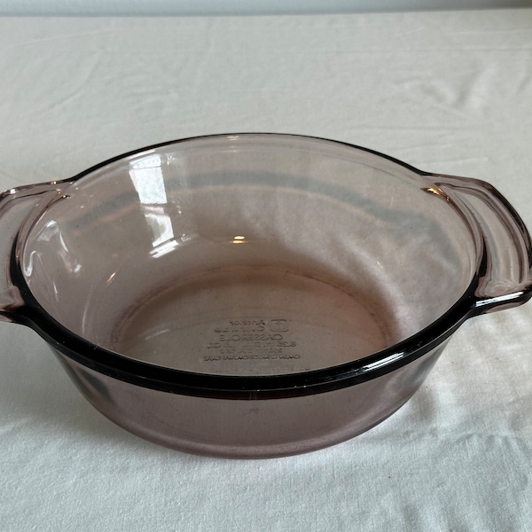 Vintage Anchor Hocking Lavender Pink 1.5 QT Casserole Bowl/ Dish Home and Kitchen Serving Glass Decor