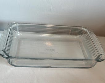 Vintage Large Clear 3 QT Libbey Glass Ovenware Rectangular Baking Casserole Dish/ Lasagna Dish Serving Dish kitchen Decor